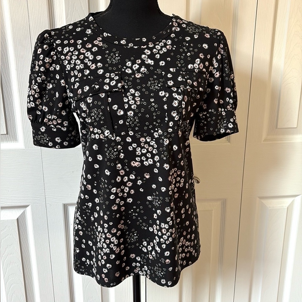 Karl Lagerfeld Black and White Floral Blouse